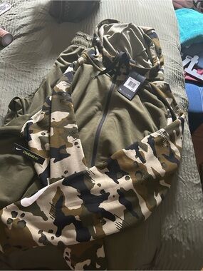 Nike Olive Green Camo-Accent Hoodie